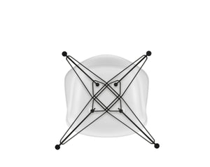 Vitra Eames DAR eetkamerstoel met arm Cotton White zwart gepoedercoat