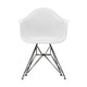 Vitra Eames DAR eetkamerstoel met arm Cotton White zwart gepoedercoat