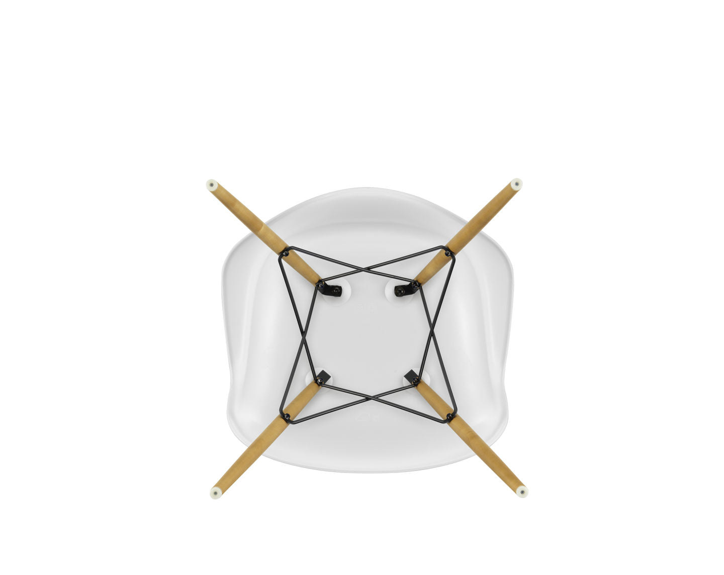 Vitra Eames DAW eetkamerstoel met arm Cotton White esdoorn