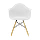 Vitra Eames DAW eetkamerstoel met arm Cotton White esdoorn