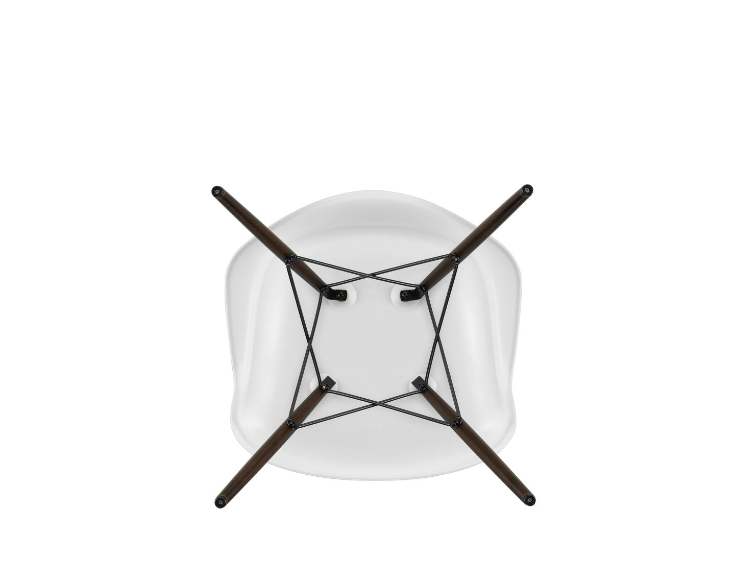 Vitra Eames DAW eetkamerstoel met arm Cotton White donker esdoorn