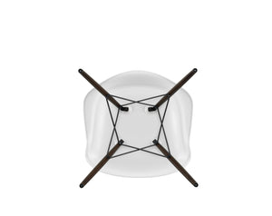 Vitra Eames DAW eetkamerstoel met arm Cotton White donker esdoorn