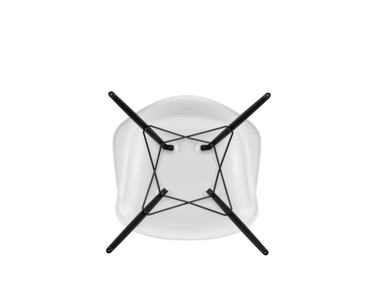 Vitra Eames DAW eetkamerstoel met arm Cotton White zwart esdoorn