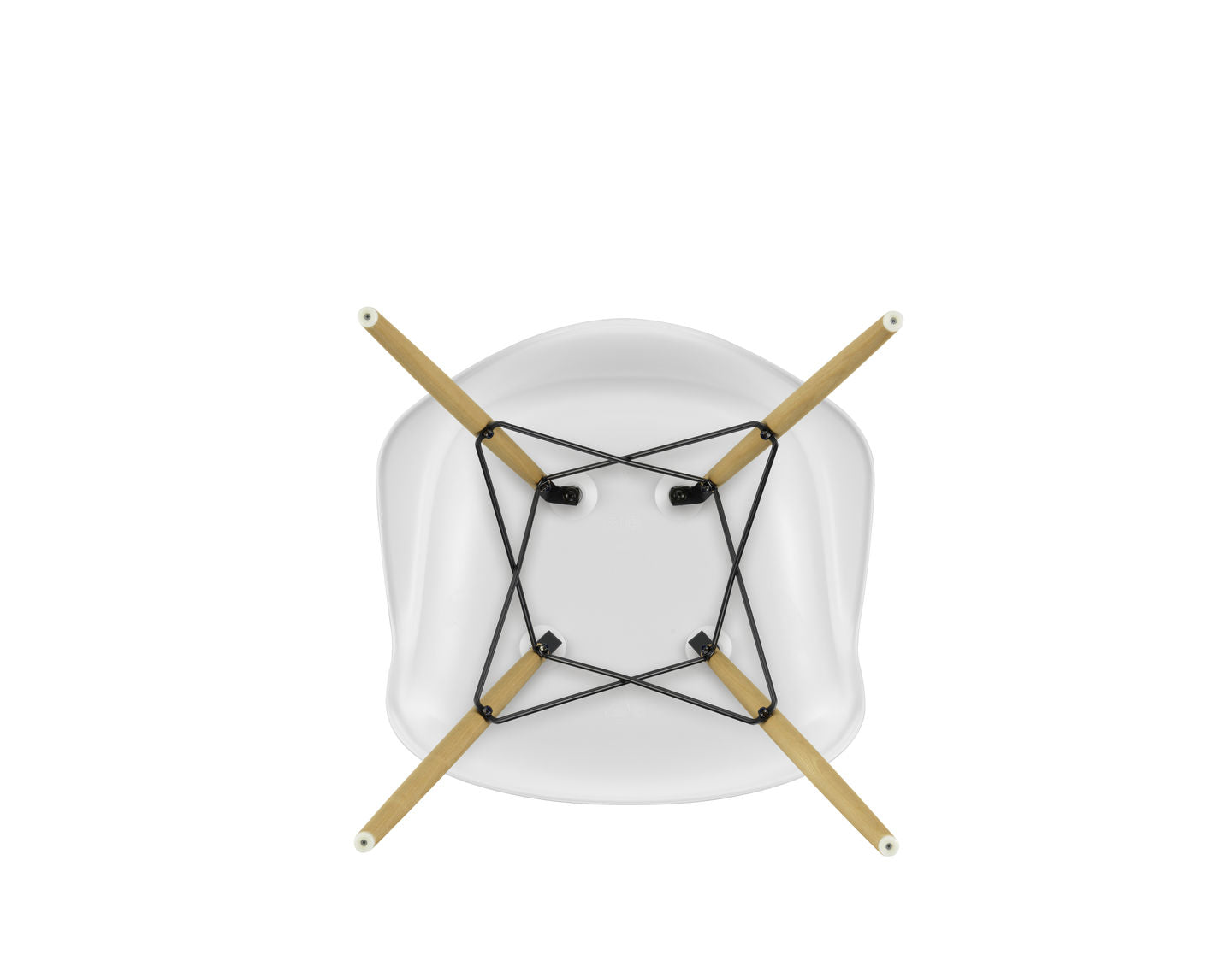 Vitra Eames DAW eetkamerstoel met arm Cotton White essen