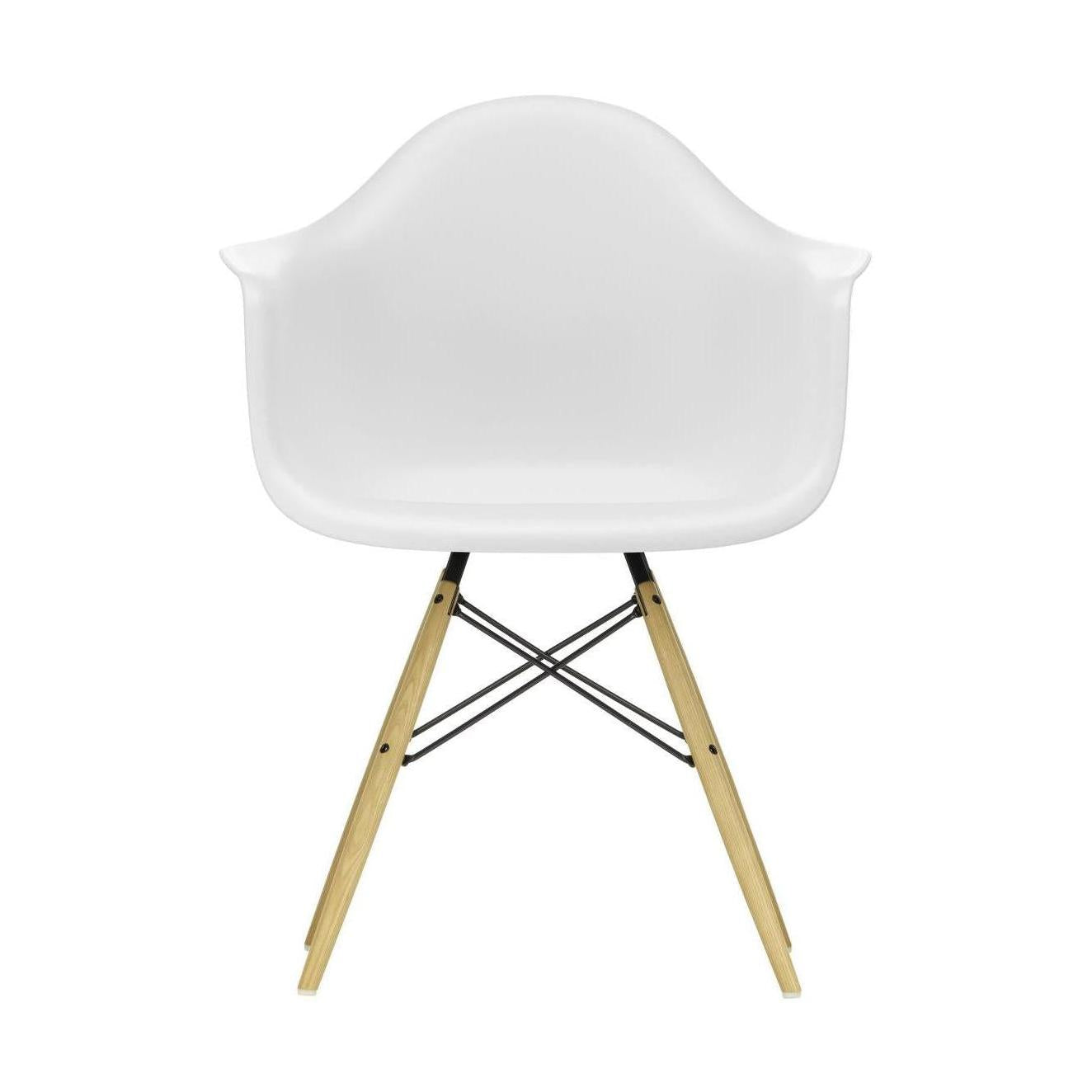 Vitra Eames DAW eetkamerstoel met arm Cotton White essen