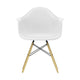 Vitra Eames DAW eetkamerstoel met arm Cotton White essen