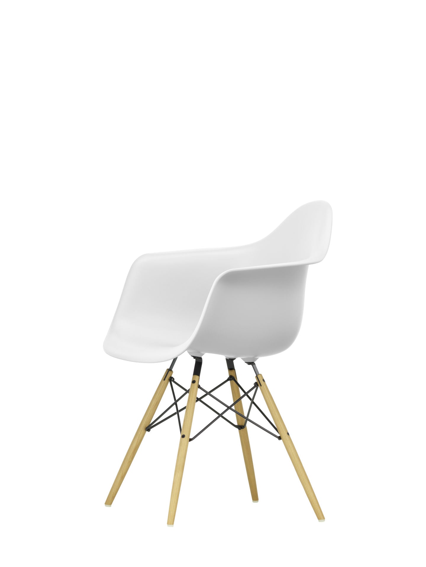 Vitra Eames DAW eetkamerstoel met arm Cotton White essen