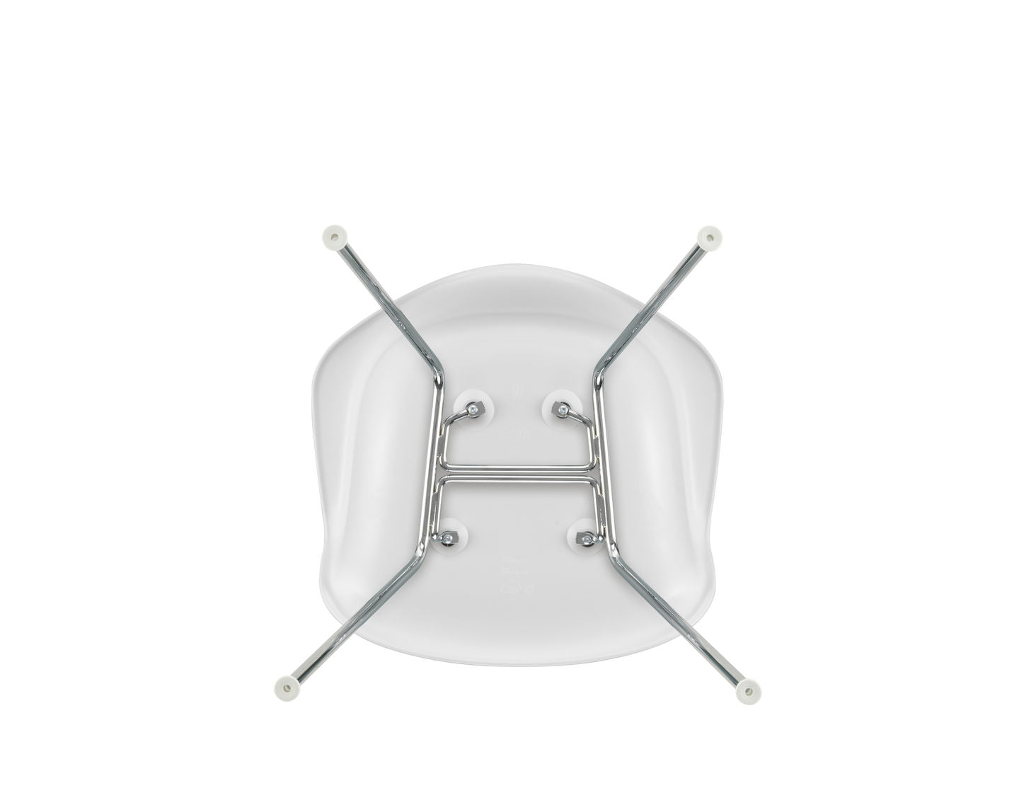 Vitra Eames DAX eetkamerstoel met arm Cotton White verchroomd