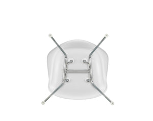 Vitra Eames DAX eetkamerstoel met arm Cotton White verchroomd