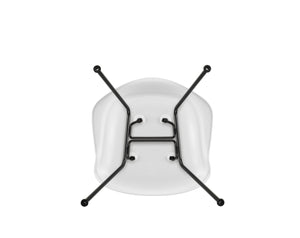 Vitra Eames DAX eetkamerstoel met arm Cotton White zwart gepoedercoat