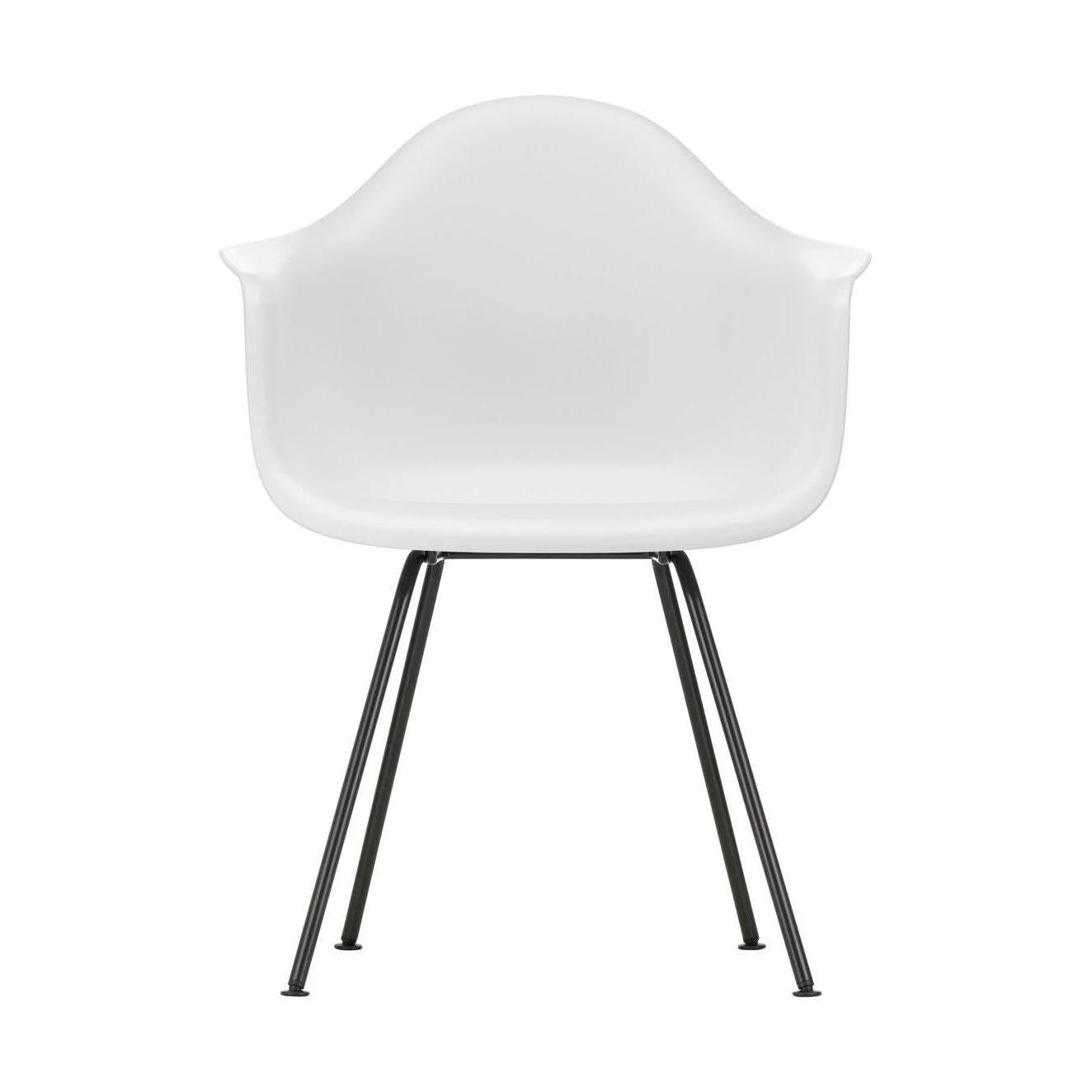 Vitra Eames DAX eetkamerstoel met arm Cotton White zwart gepoedercoat