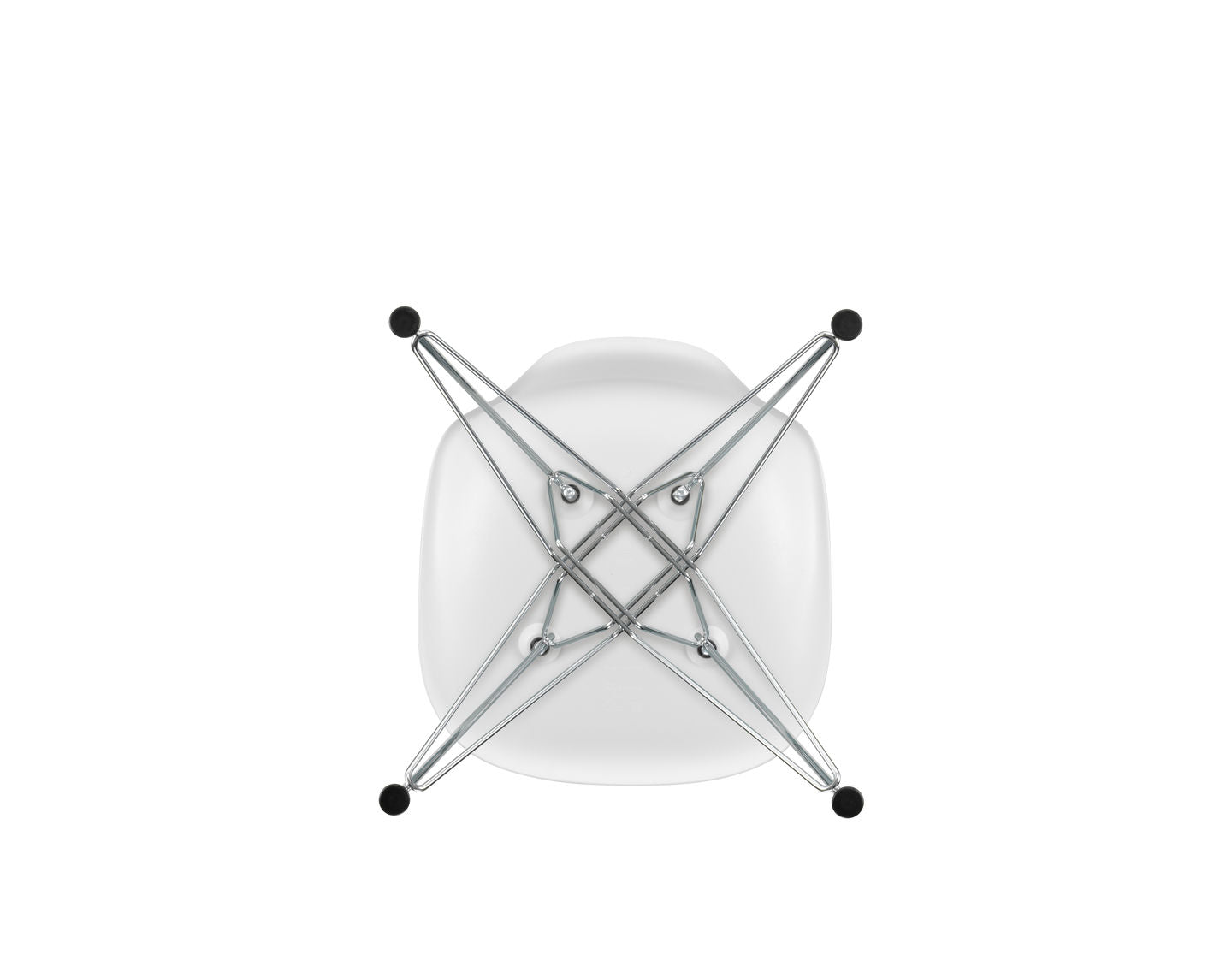 Vitra Eames DSR eetkamerstoel Cotton White verchroomd