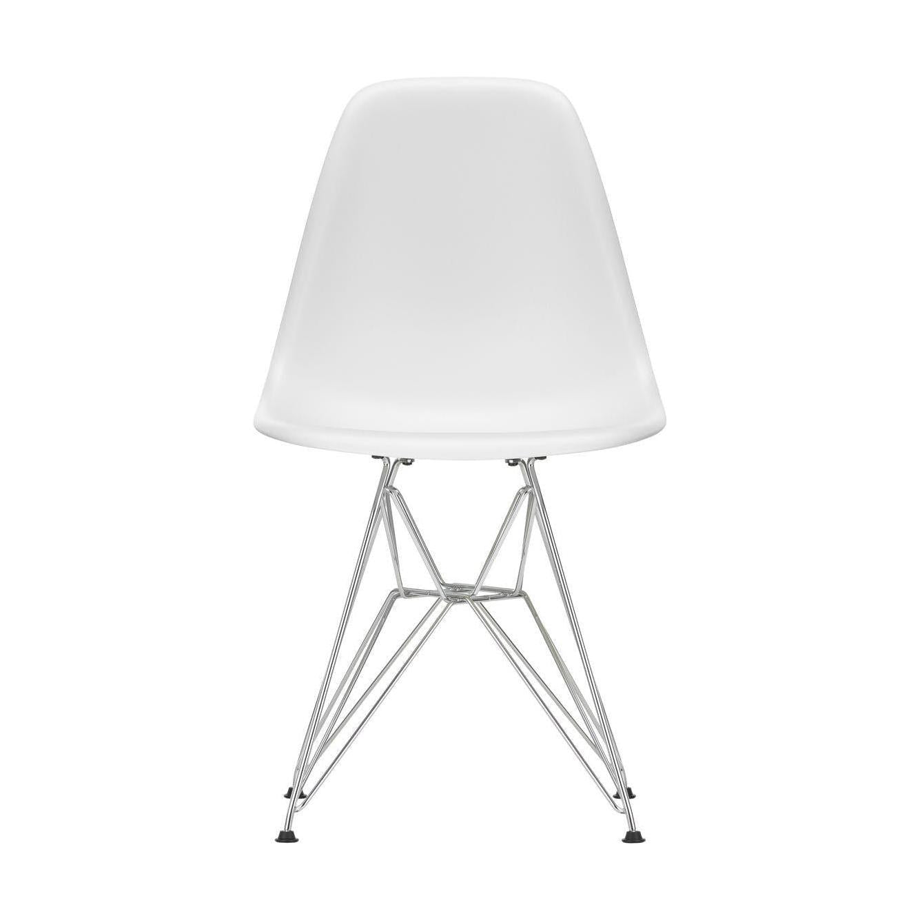 Vitra Eames DSR eetkamerstoel Cotton White verchroomd