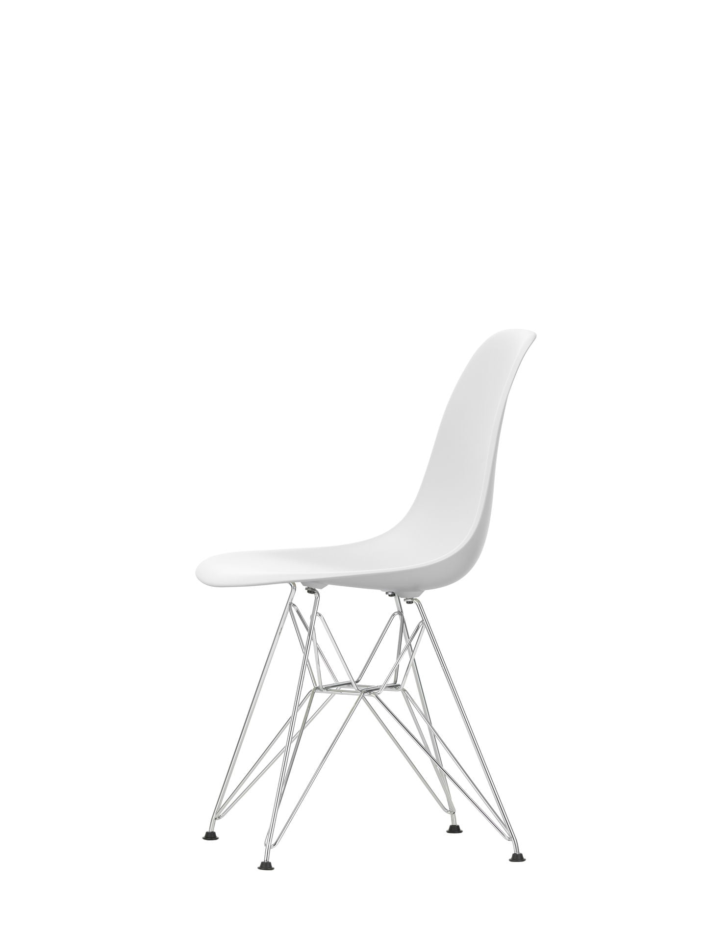 Vitra Eames DSR eetkamerstoel Cotton White verchroomd