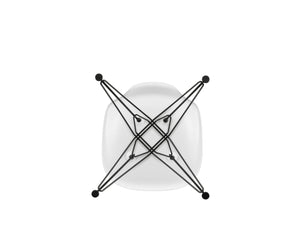 Vitra Eames DSR eetkamerstoel Cotton White zwart gepoedercoat