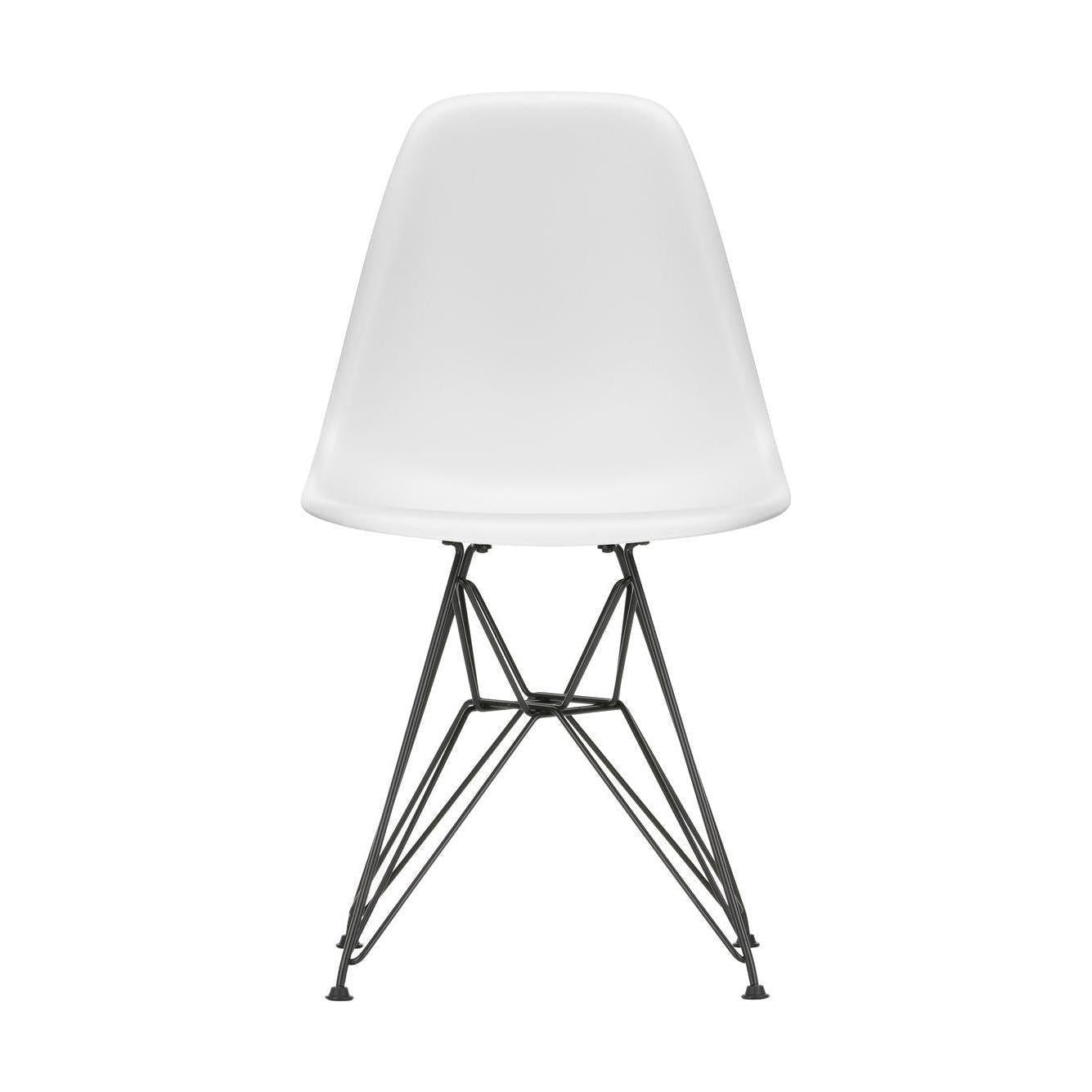 Vitra Eames DSR eetkamerstoel Cotton White zwart gepoedercoat