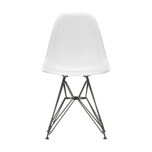 Vitra Eames DSR eetkamerstoel Cotton White zwart gepoedercoat