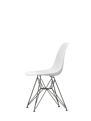 Vitra Eames DSR eetkamerstoel Cotton White zwart gepoedercoat