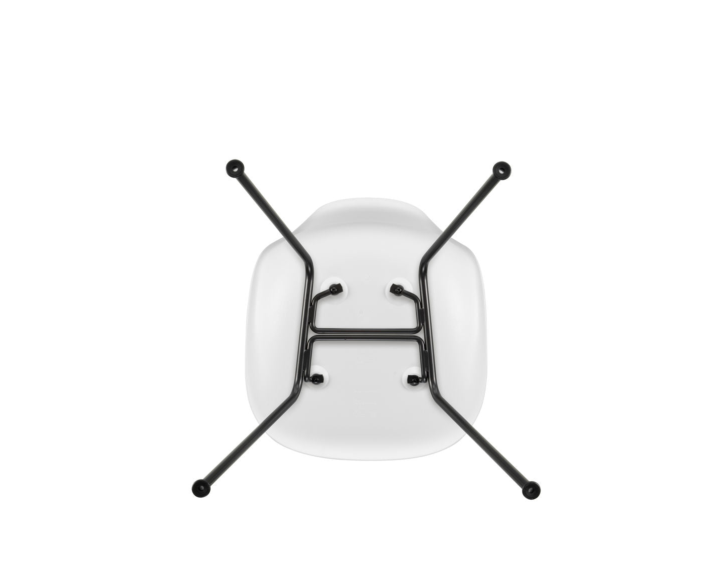 Vitra Eames DSX eetkamerstoel Cotton White zwart gepoedercoat