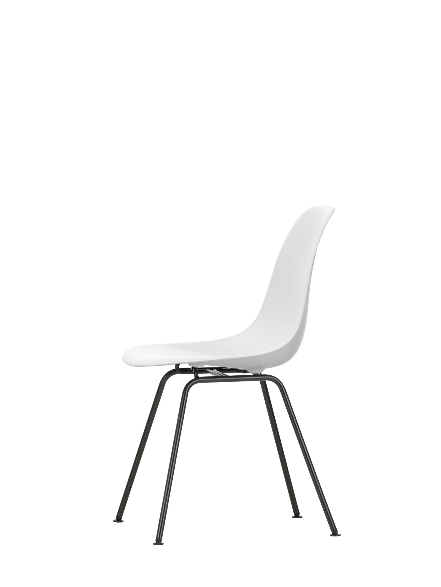 Vitra Eames DSX eetkamerstoel Cotton White zwart gepoedercoat