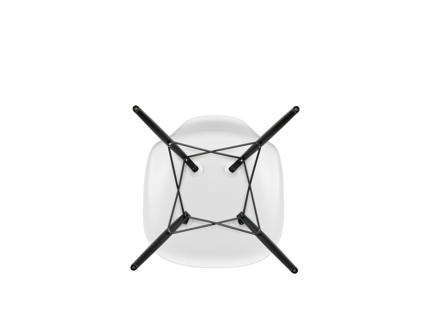 Vitra Eames DSW eetkamerstoel Cotton White zwart esdoorn