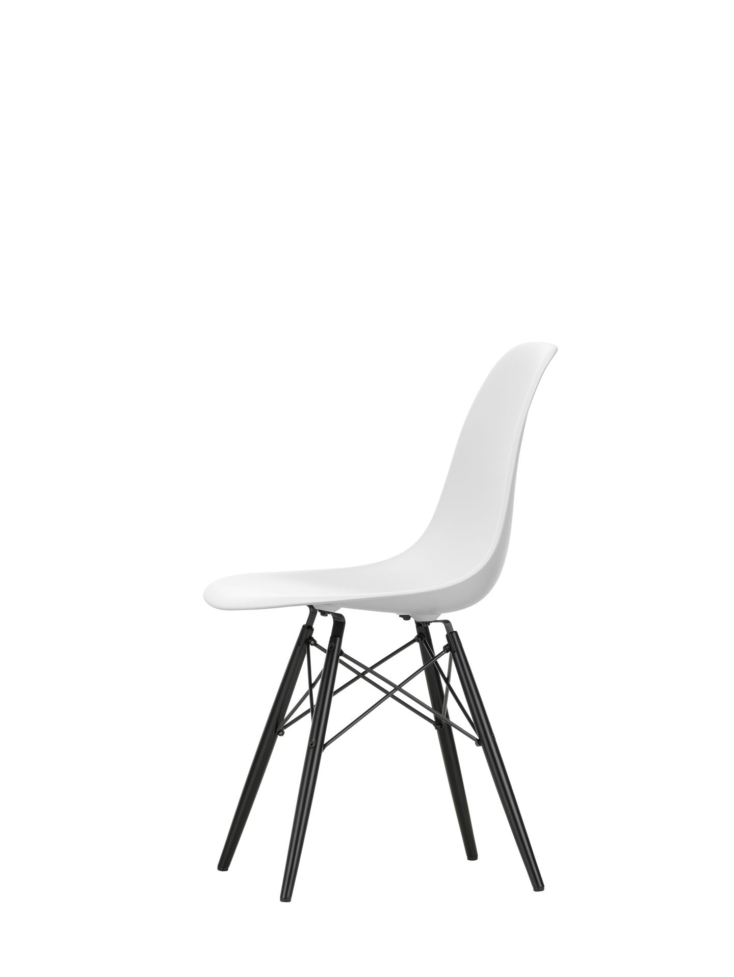 Vitra Eames DSW eetkamerstoel Cotton White zwart esdoorn