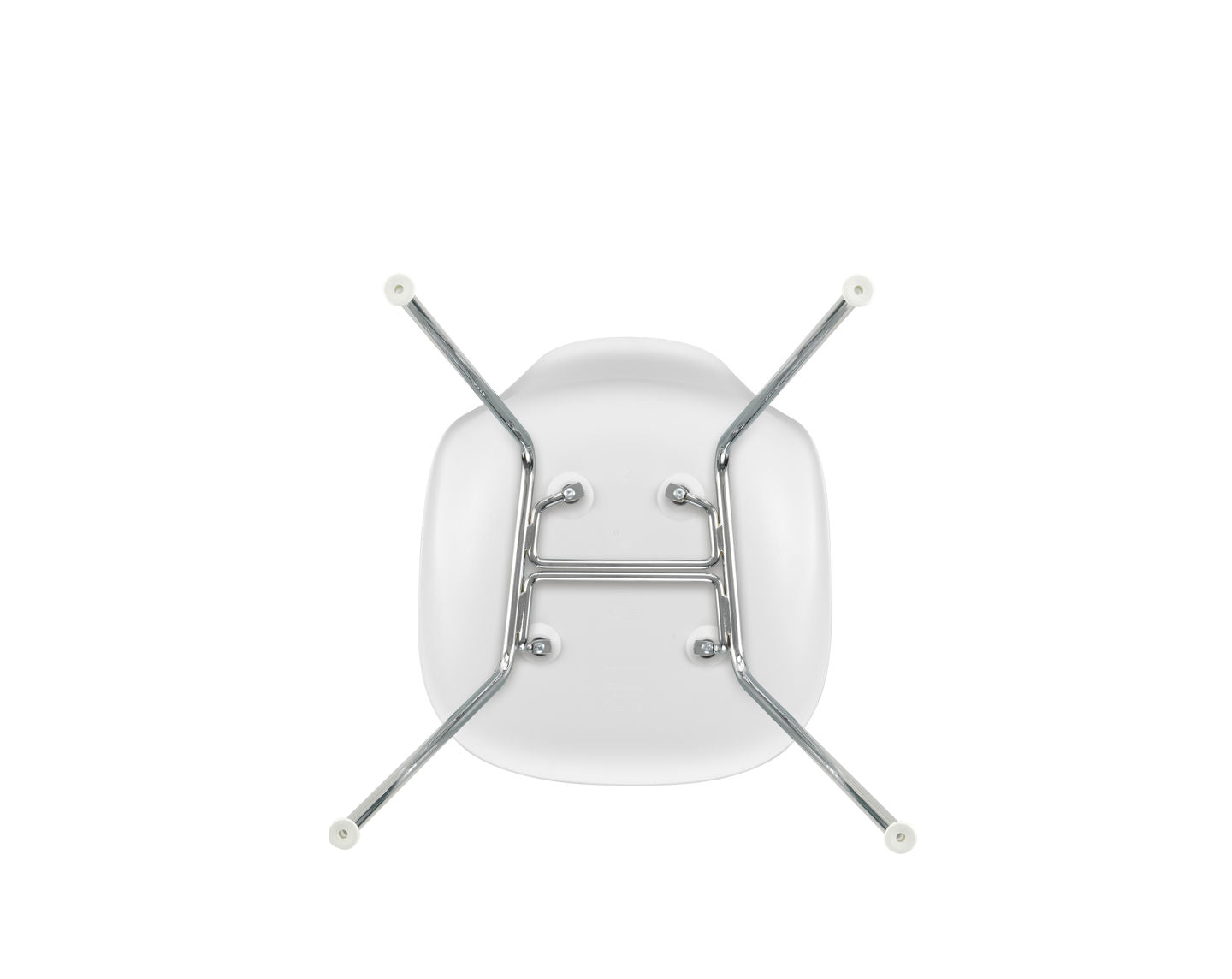 Vitra Eames DSX eetkamerstoel Cotton White verchroomd