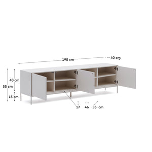 Kave Home Vedrana tv-meubel 3 deuren Wit