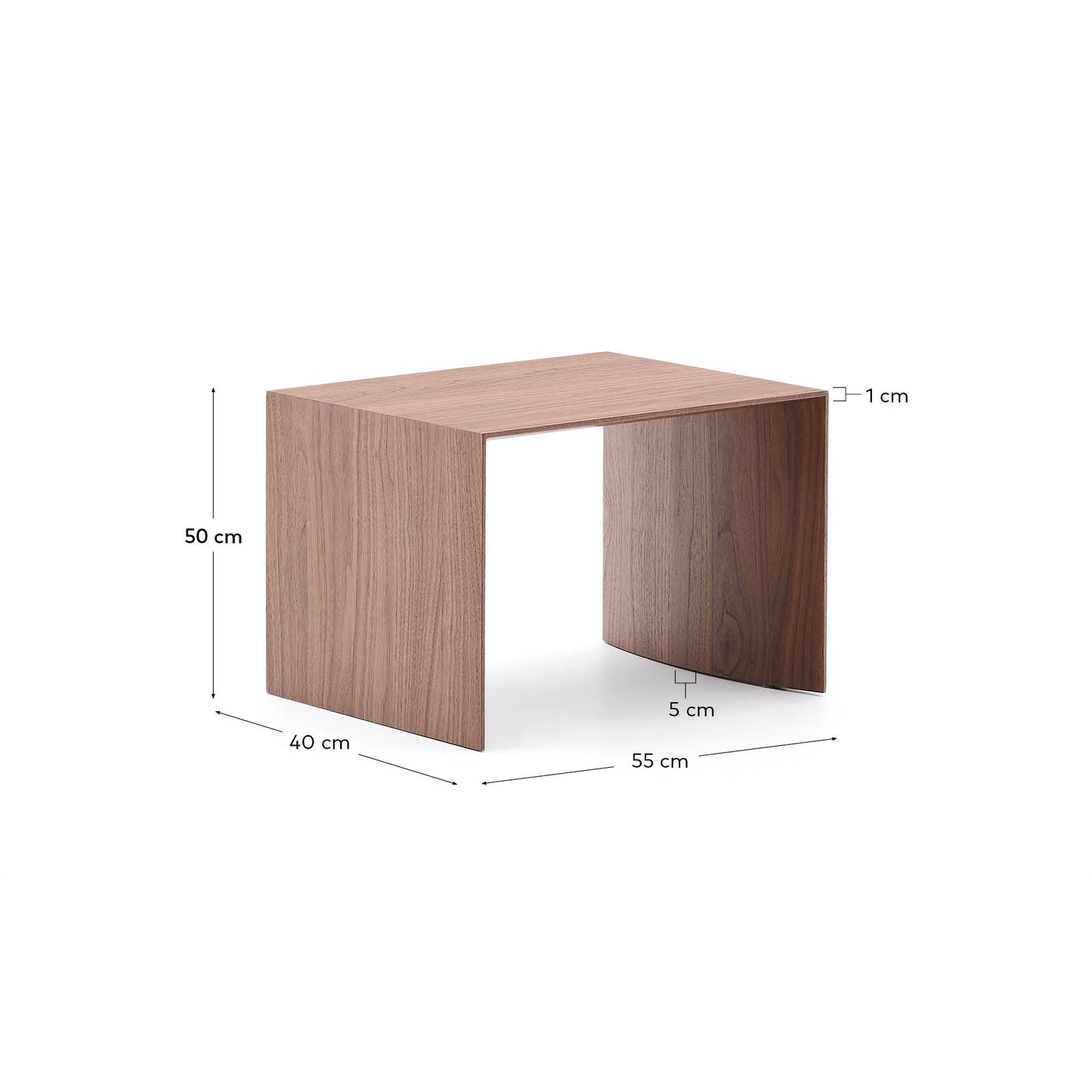 Kave Home Litto bijzettafel 55x40 cm Brown
