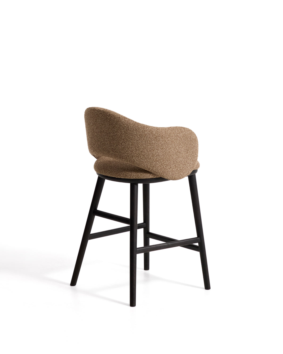 Kave Home Maina barkruk H65 dik chenille Bruin zwart