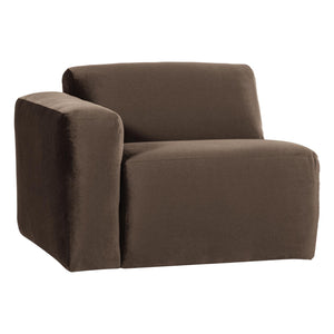 WOOOD Mojo Base 1-zits bank arm links velvet Bruin