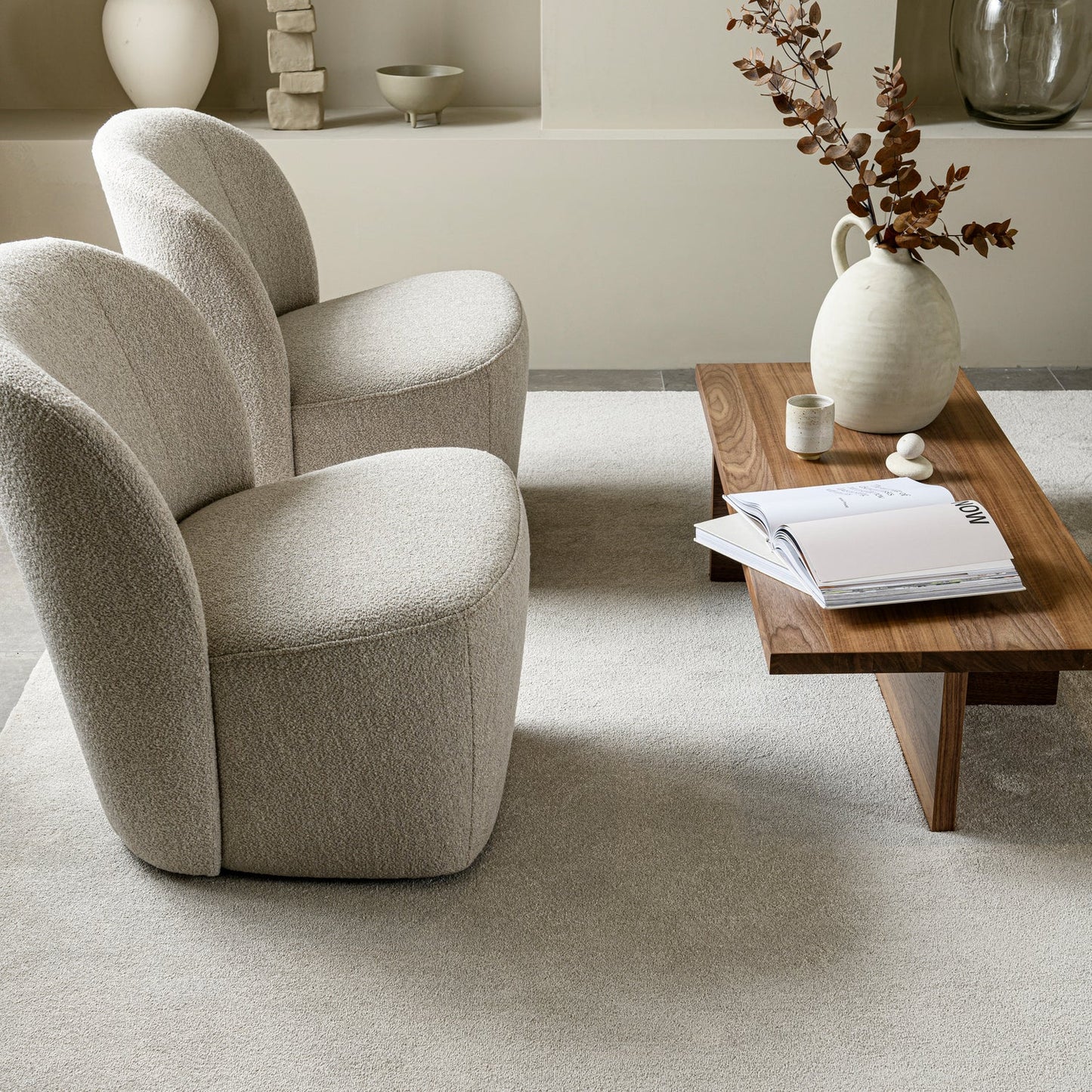 vtwonen Lofty fauteuil bouclé Naturel