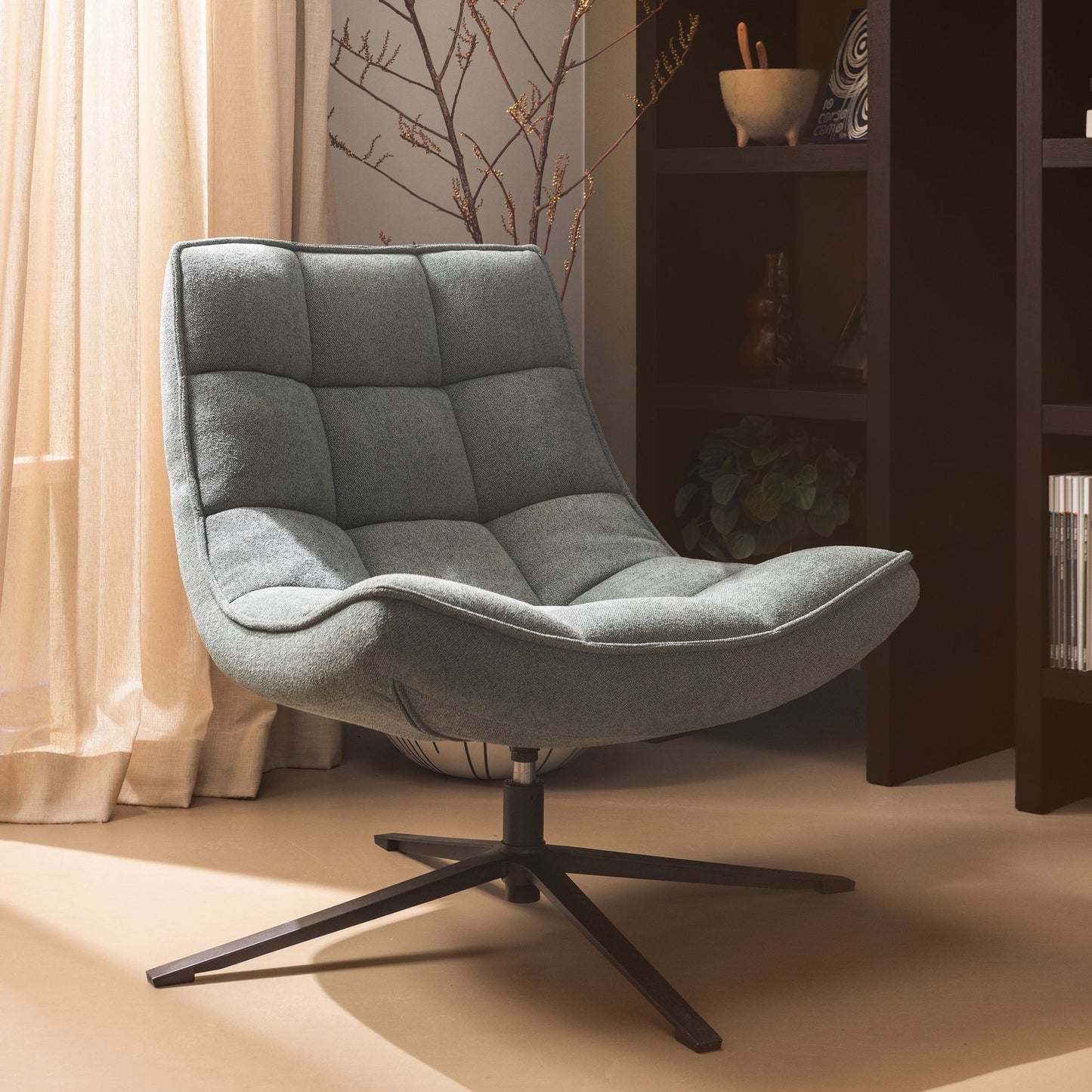 Woood Maudi fauteuil blue stone