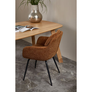 WOOOD Runa eetkamerstoel chenille Caramel