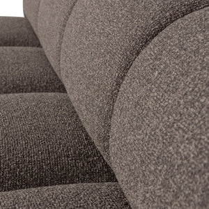 WOOOD Mojo eetkamerbank 164 cm met rugleuning bouclé Bruin Melange