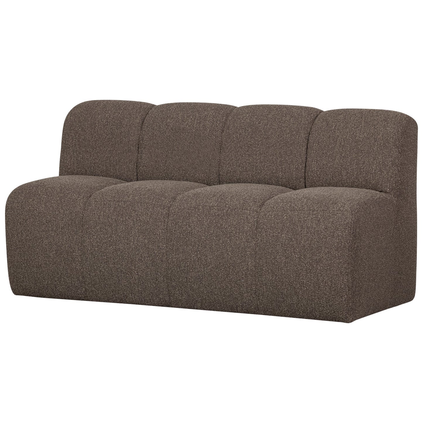 WOOOD Mojo eetkamerbank 164 cm met rugleuning bouclé Bruin Melange