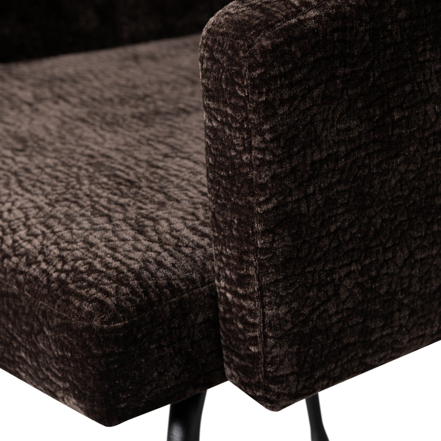 WOOOD Mount armstoel chenille donkerbruin