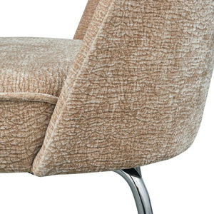 Woood Vogue eetkamerstoel chenille zand chrome