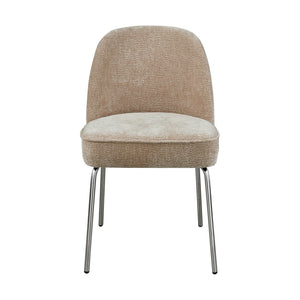 Woood Vogue eetkamerstoel chenille zand chrome