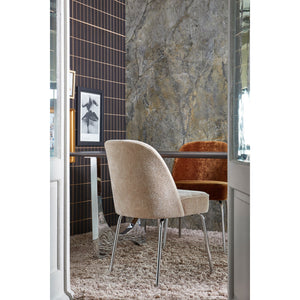 Woood Vogue eetkamerstoel chenille zand chrome