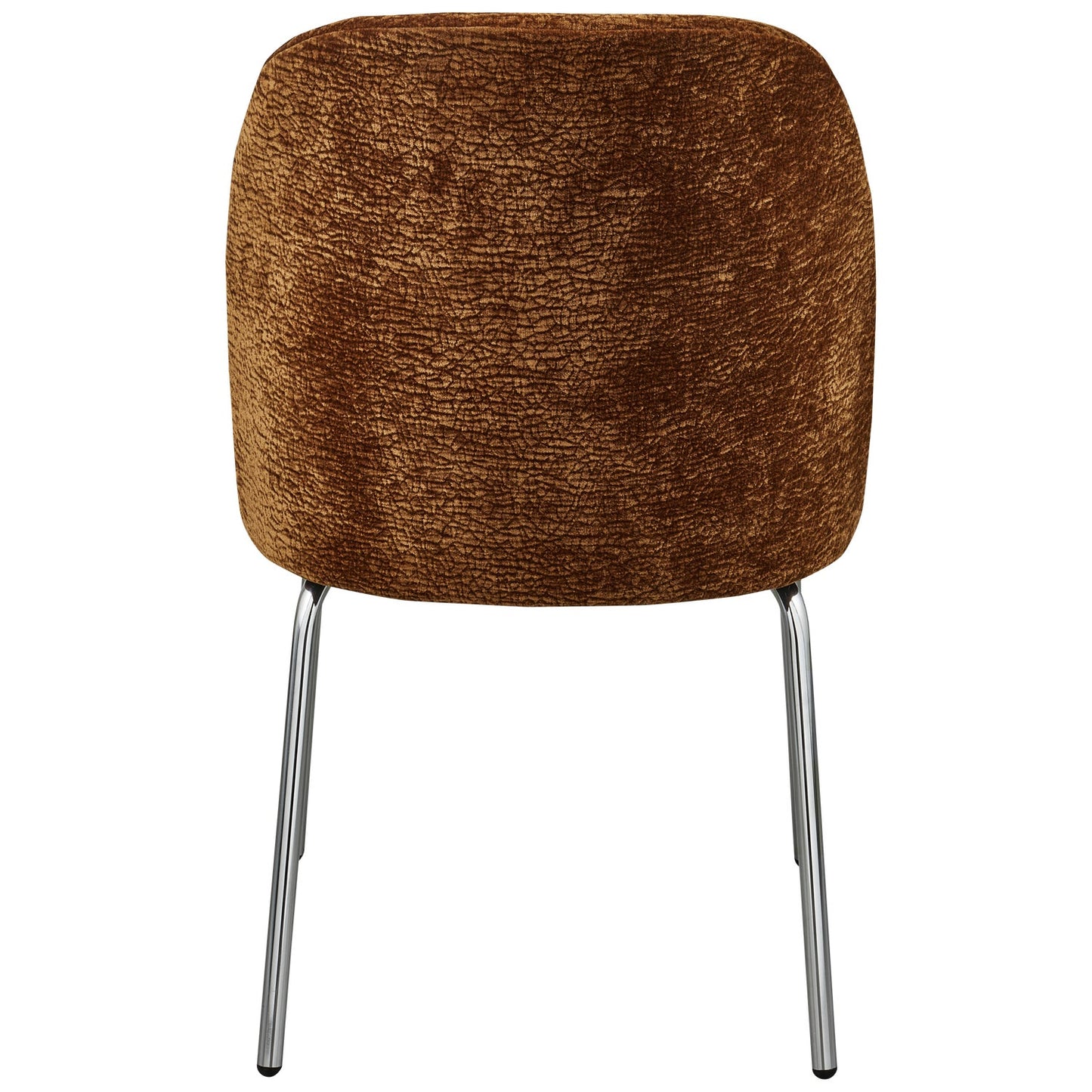 Woood Vogue eetkamerstoel chenille middenbruin chrome