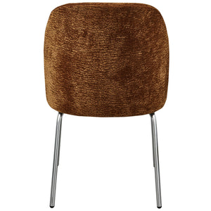 Woood Vogue eetkamerstoel chenille middenbruin chrome