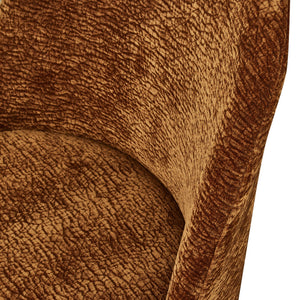 Woood Vogue eetkamerstoel chenille middenbruin chrome