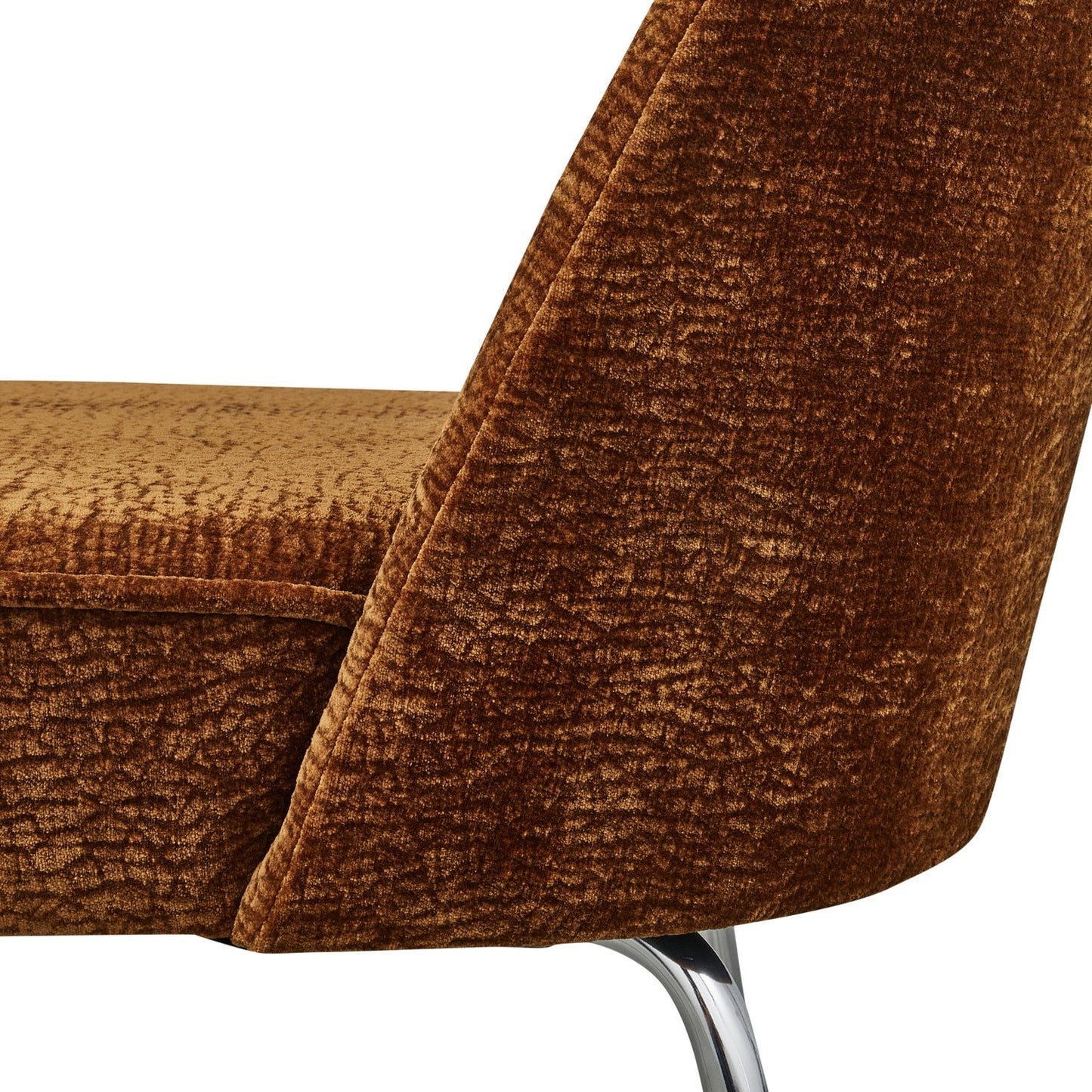 Woood Vogue eetkamerstoel chenille middenbruin chrome