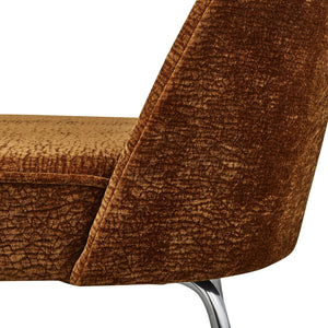 Woood Vogue eetkamerstoel chenille middenbruin chrome