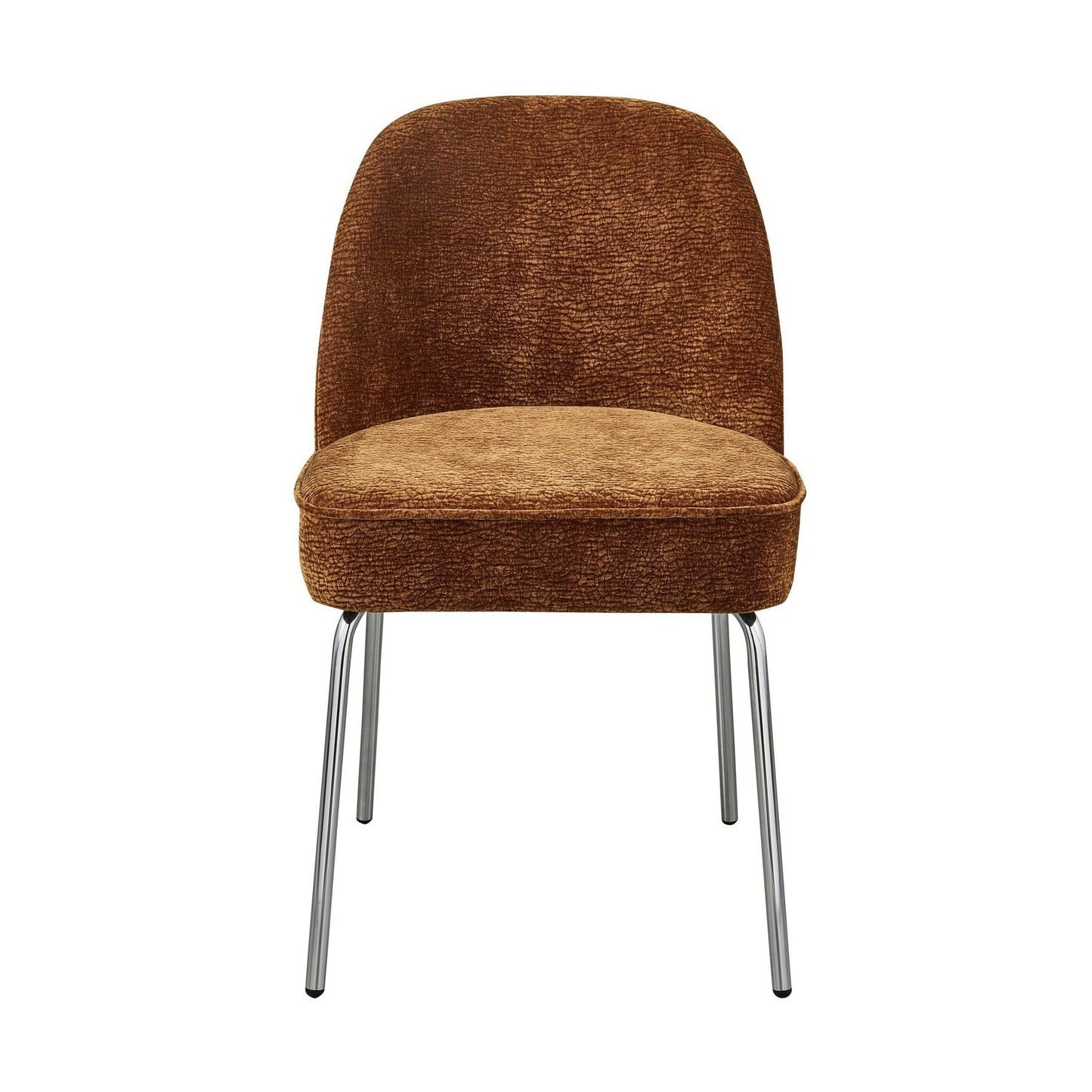 Woood Vogue eetkamerstoel chenille middenbruin chrome