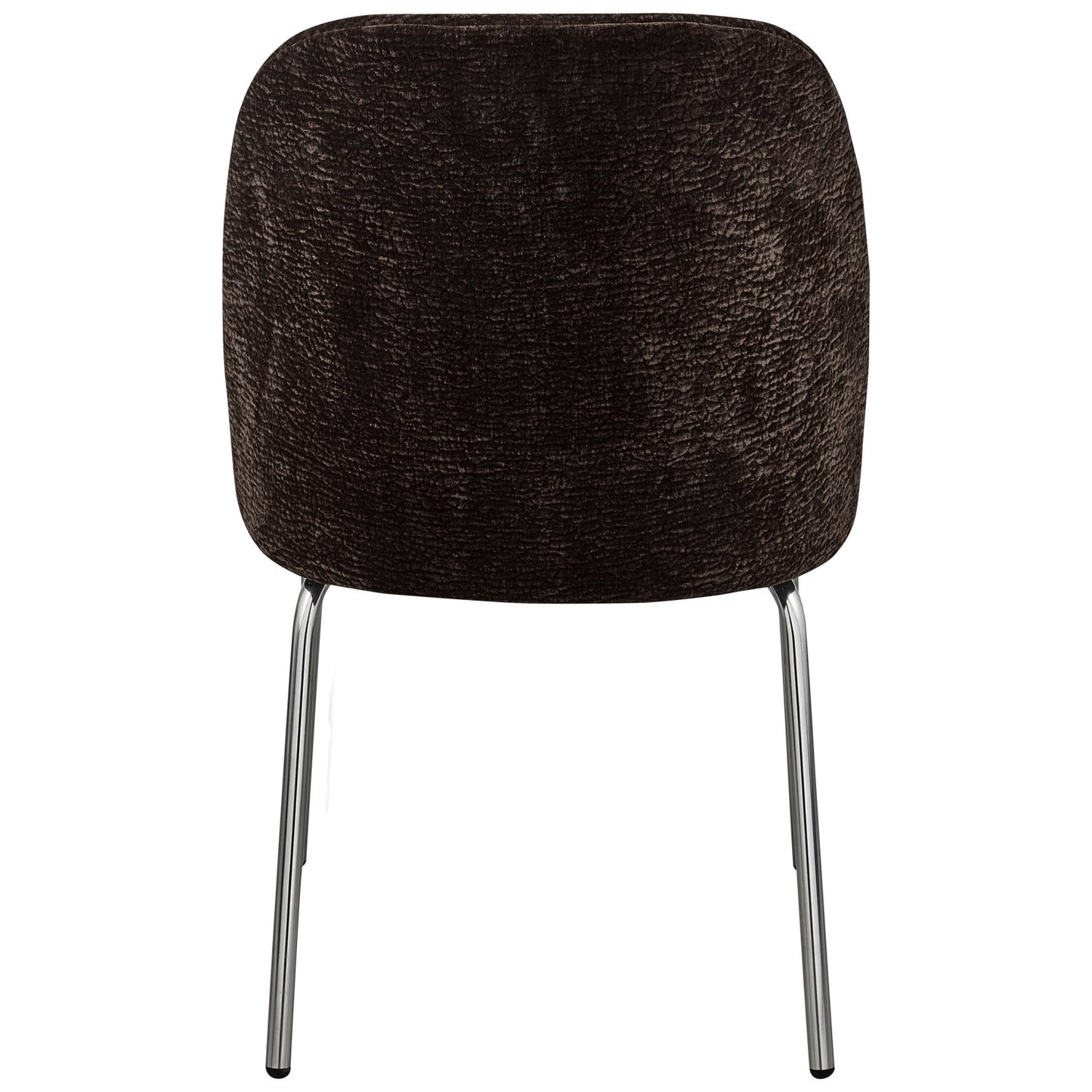 WOOOD Vogue eetkamerstoel chenille donkerbruin chrome