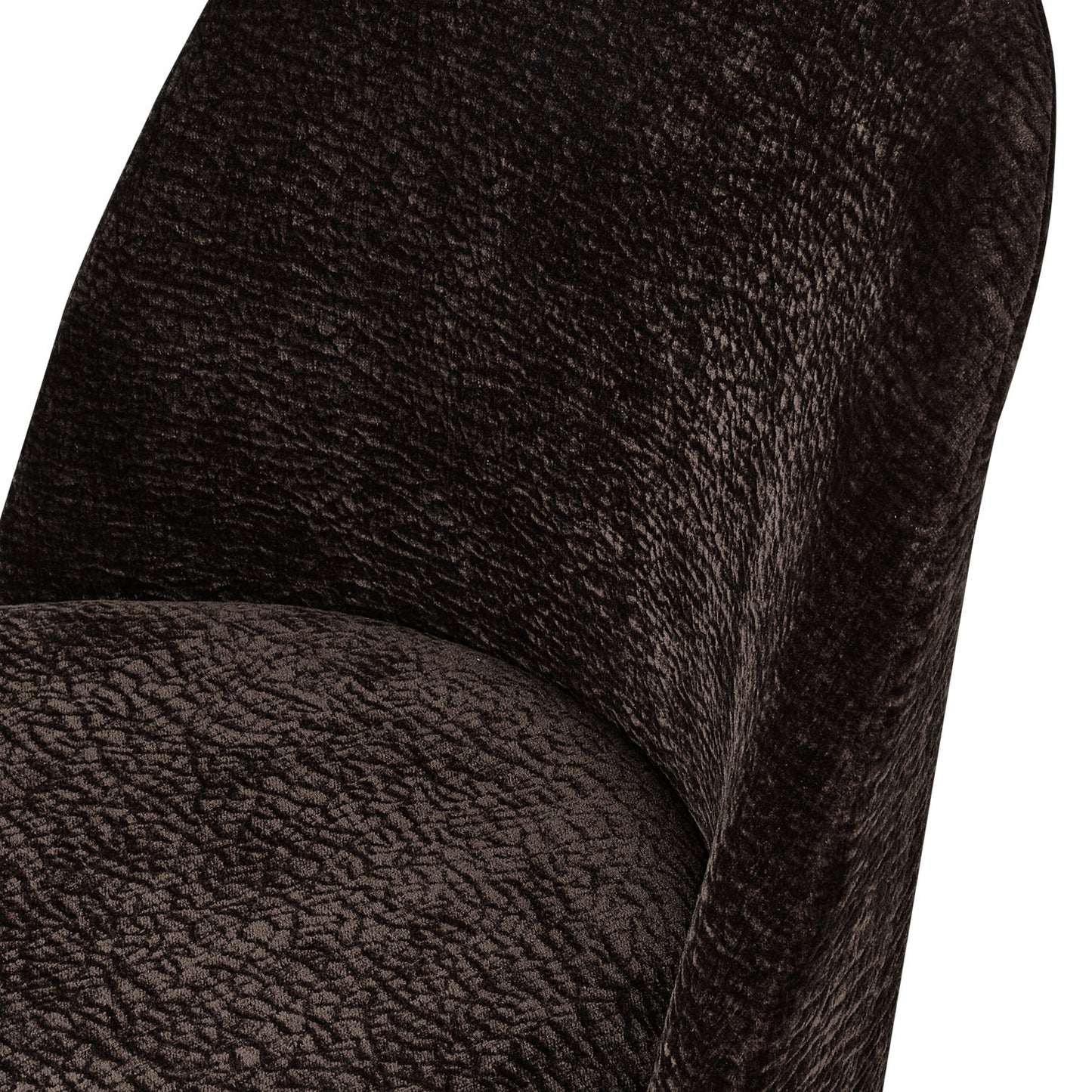 WOOOD Vogue eetkamerstoel chenille donkerbruin chrome