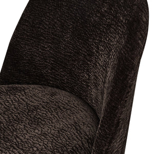 WOOOD Vogue eetkamerstoel chenille donkerbruin chrome