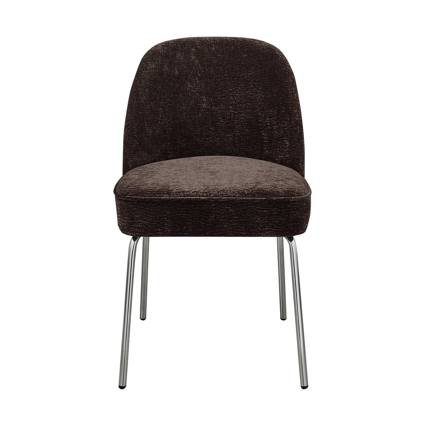 WOOOD Vogue eetkamerstoel chenille donkerbruin chrome